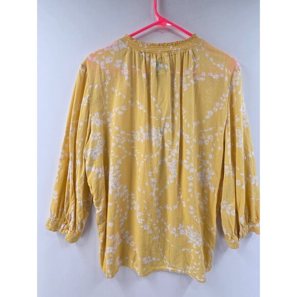 St. John's Bay Women's Blouse Button Bodice Long Sleeve Pullover Yellow Size XL - Picture 4 of 6